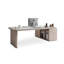 Bureau blanc et blanc en bois fritté en forme de L + bois manufacturé avec 3 tiroirs-1070690738-1070690743