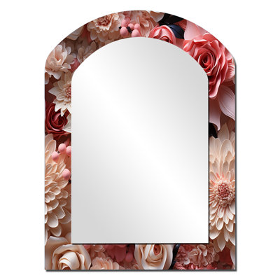 Miroir mural rose et blanc