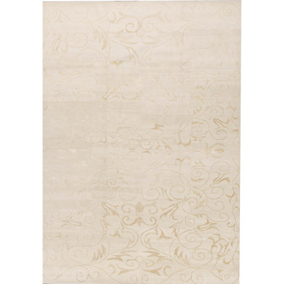 Tapis beige noué à la main de haute qualité