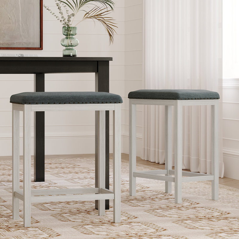 Tabouret de bar Winston Porter, Blanc antique