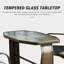 4 bancs d'extérieur avec auvent - Structure de patio en aluminium