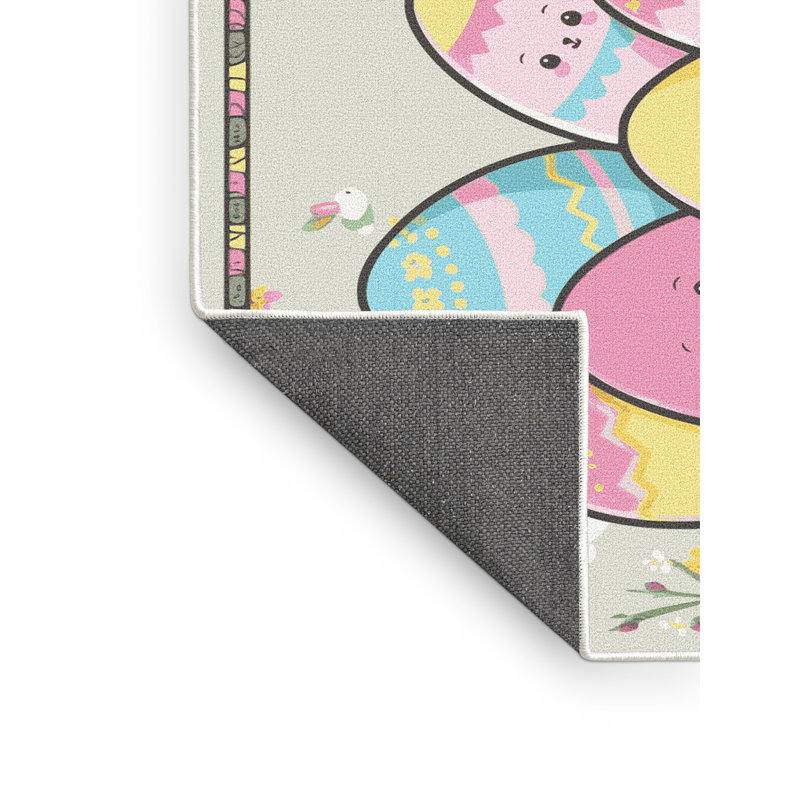 The Holiday Aisle® Easter Spring Holiday Rug, Rectangle 4' x 6'