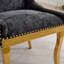 Chaises de salle à manger en chenille, style moderne avec pieds courbés plaqués or et garniture de rivets, confort rembourré-824683585