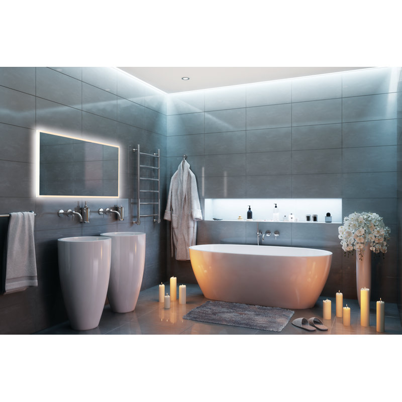Globe Flat Wall Mirror, 60 cm H x 120 cm W x 4.5 cm D