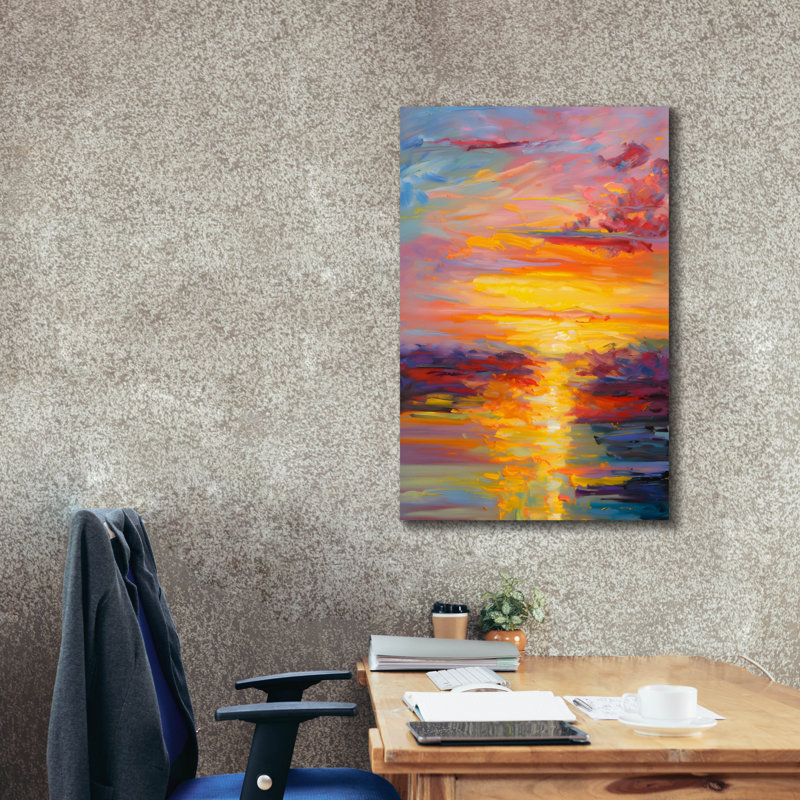 «Coastal Sunset 3» par Petals Prints Design, H 40 po x l 26 po x P 1,5 po