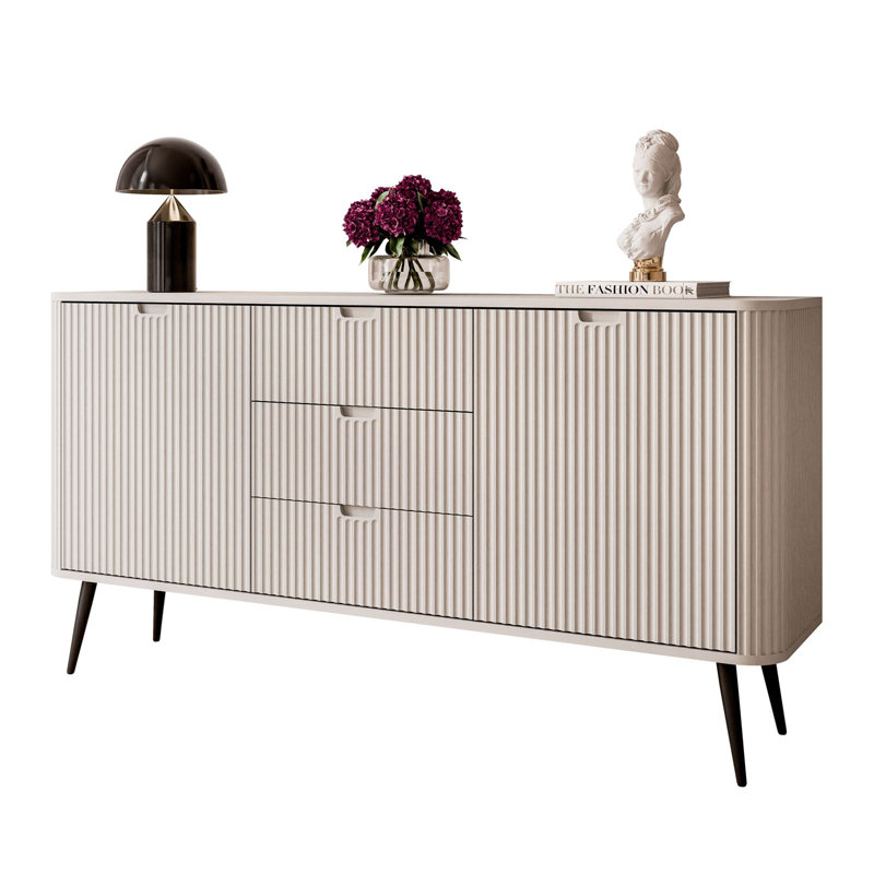 Mandloi Sideboard with 3 Drawers and 2 doors, Cashmere