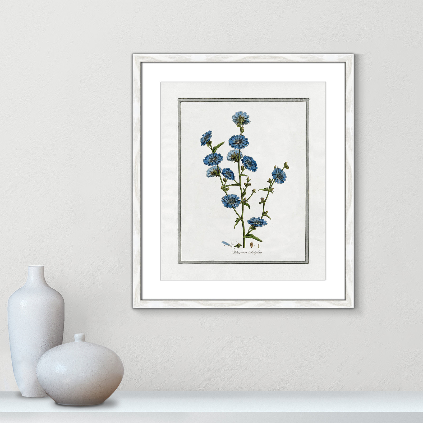Colombe "Soft Botanical I" Print, 16" W x 19" H, White Framed