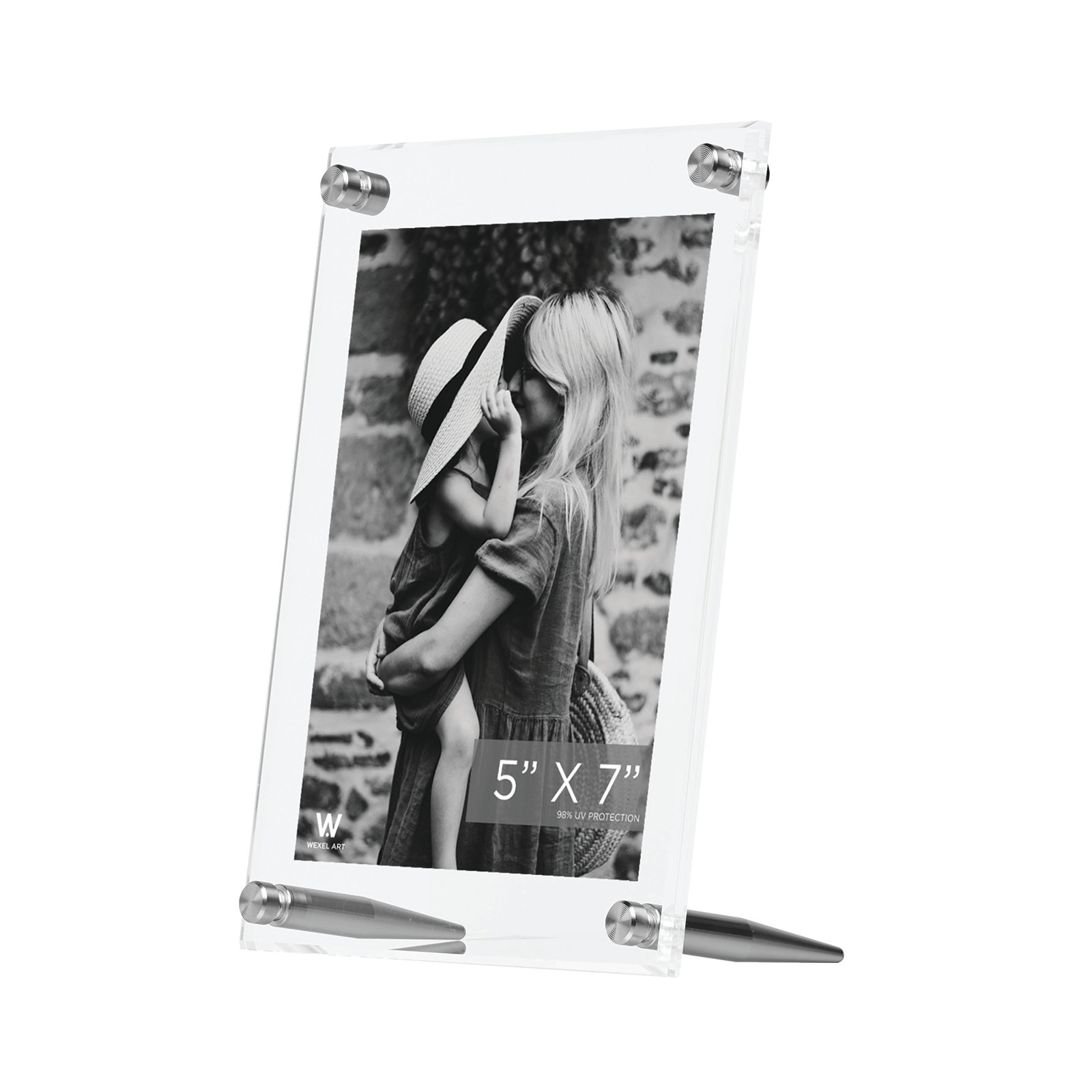 Cateno Tabletop Reversible Picture Frame, 5" x 7", Silver