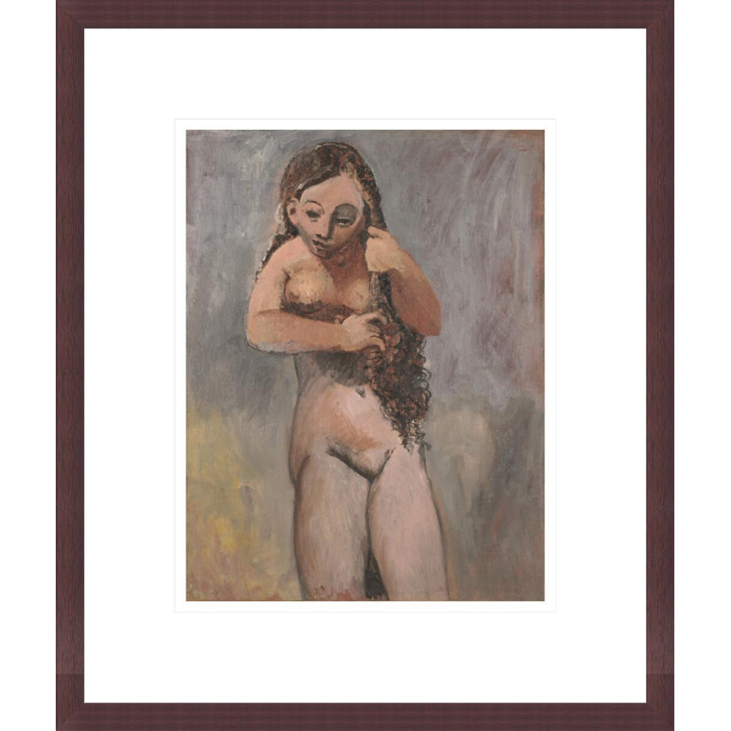 «Nude Combing Her Hair» par Pablo Picasso, impression giclée sur cadre, H 16,25 po x l 13,75 po
