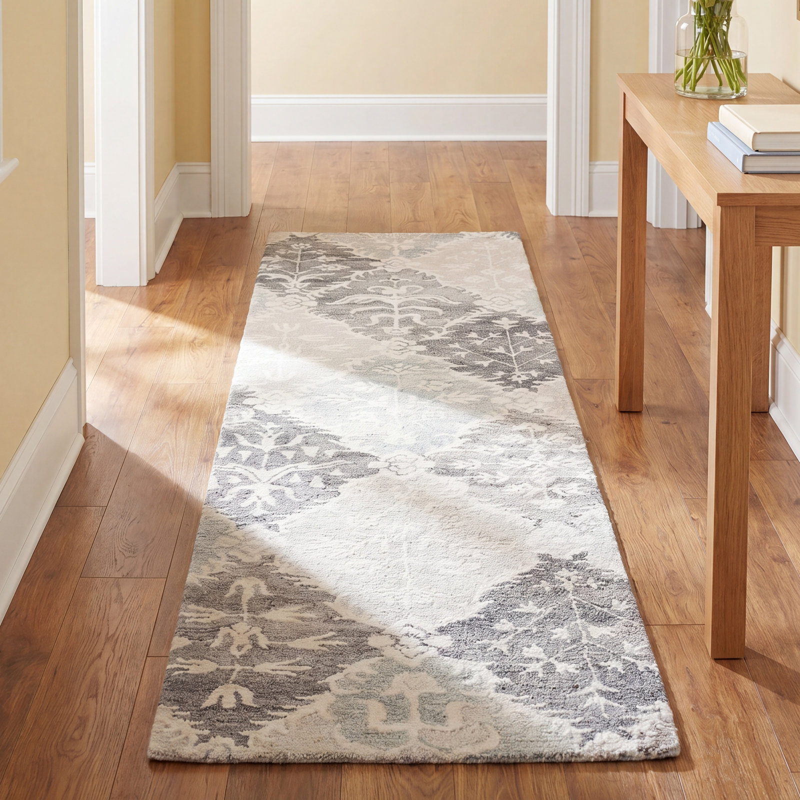Garvin Hand-Tufted Wool Floral Rug, Round 6'