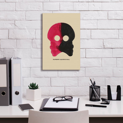 «Raspberry Liquorice Skull» par Andreas Magnusson, art mural sur toile, 40 po x 60 po