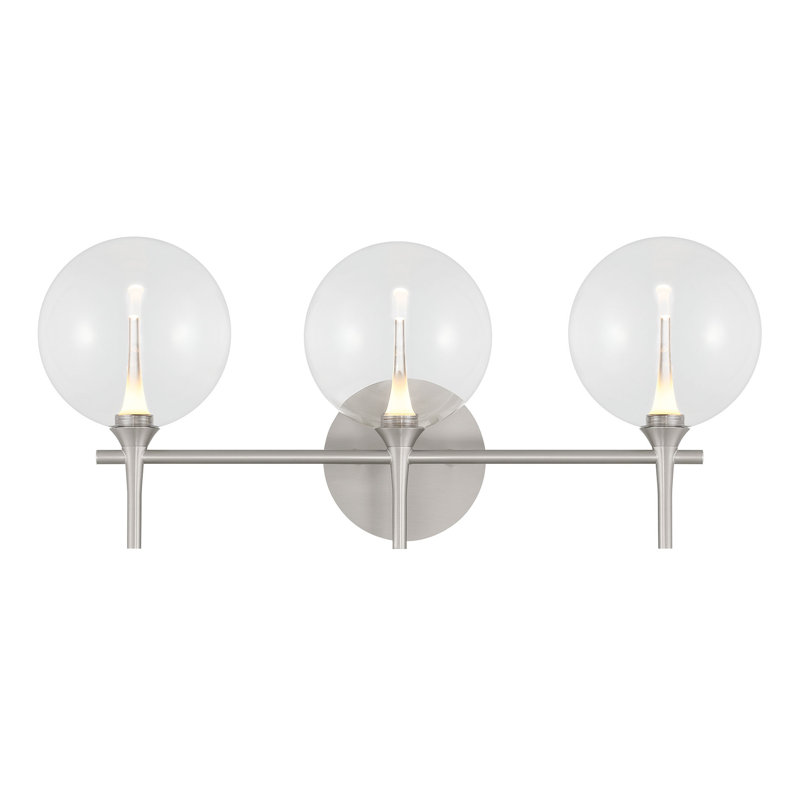 Meuble-lavabo Iissa, 3 l, verre, Clair, Nickel satiné