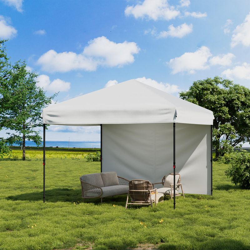 Auvent 10 x 10 avec mur escamotable - Tente imperméable robuste, Oxford UPF 50+, serrure centrale pour les événements extérieurs