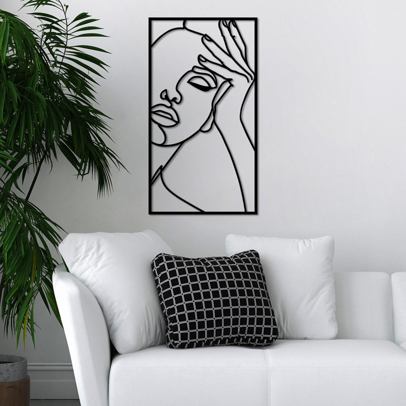 Elegant Decorative Metal Wall Accessory, Black Finish, 27.6 x 15.0 inches | 100% Metal Construction, Thickness: 0.06 inches | Lightweight at 1.0 lbs | Easy Wall Mounting for Stylish Home Décor
