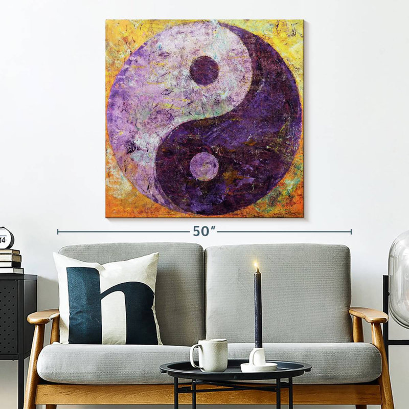 Kerrick mauve Yin Yang, H 33 po x l 33 po