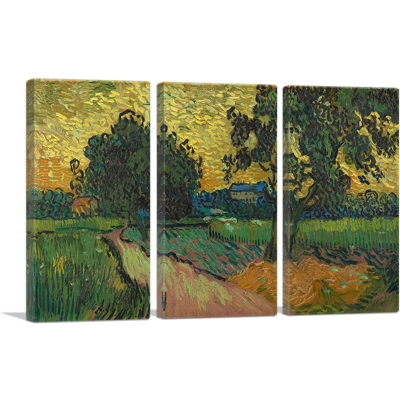 Paysage au crépuscule 1890 - impression de 3 pièces, H 40 po x l 60 po x 1,5 po