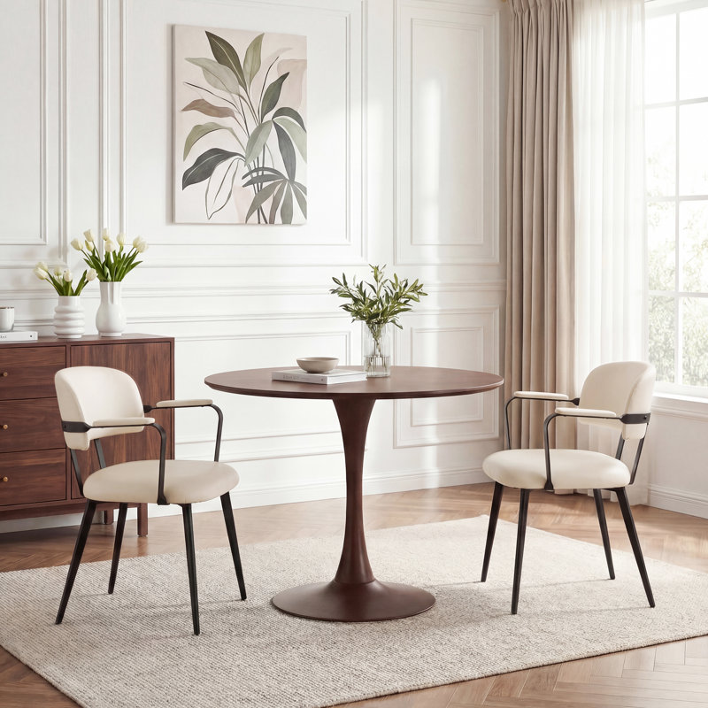 47cm H Upholstered Metal Armchair, Beige