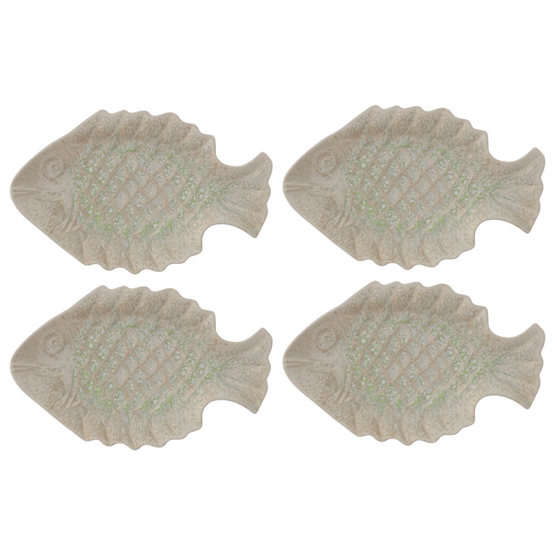 Embossed Fish Shaped Stoneware Platters