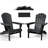 Set of 2 Hemlock Wood Folding Adirondack Chairs, Outdoor Patio Lounge Chair with Wide Armrests, Solid Wood Fire Pit Chairs for Backyard, Porch, Deck & Garden-129341698