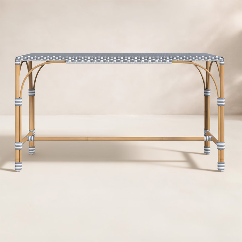 Tobias Outdoor Rattan Rectangular Dining Bench, Gray