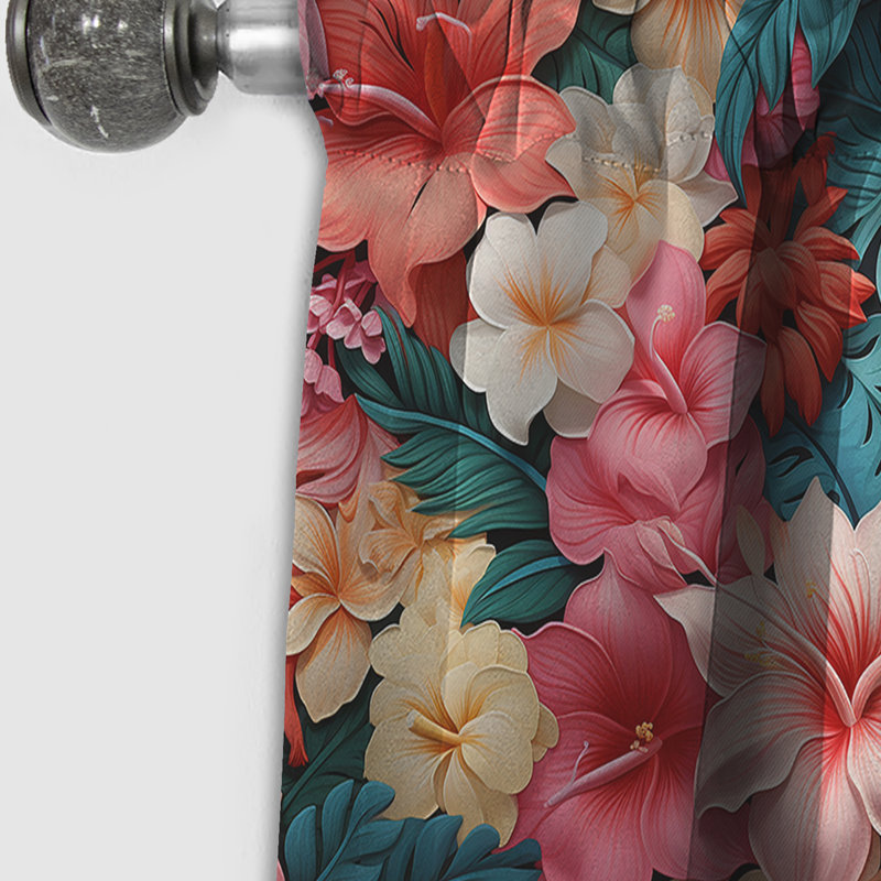 Tropicana fantaisie motif tropical I - Rideau floral - Rideau occultant floral - 1 panneaux, L 52 po x L 108 po