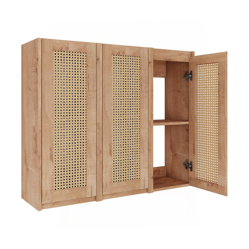 Armoire latérale de salle de bain 36 po, portes à fermeture en douceur, conception à fixation flottante (emballage KD)
