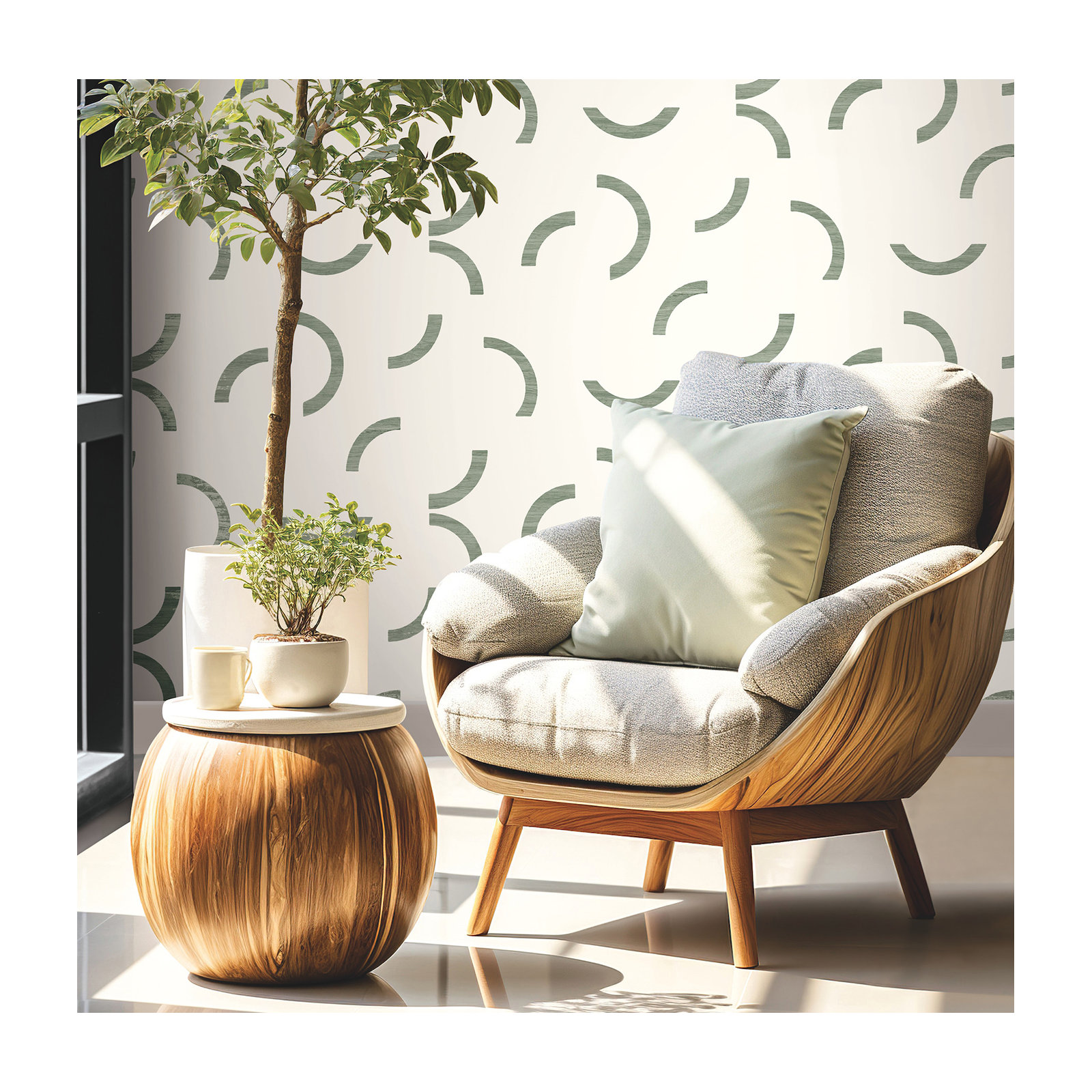 Grabiel Wallpaper, Green