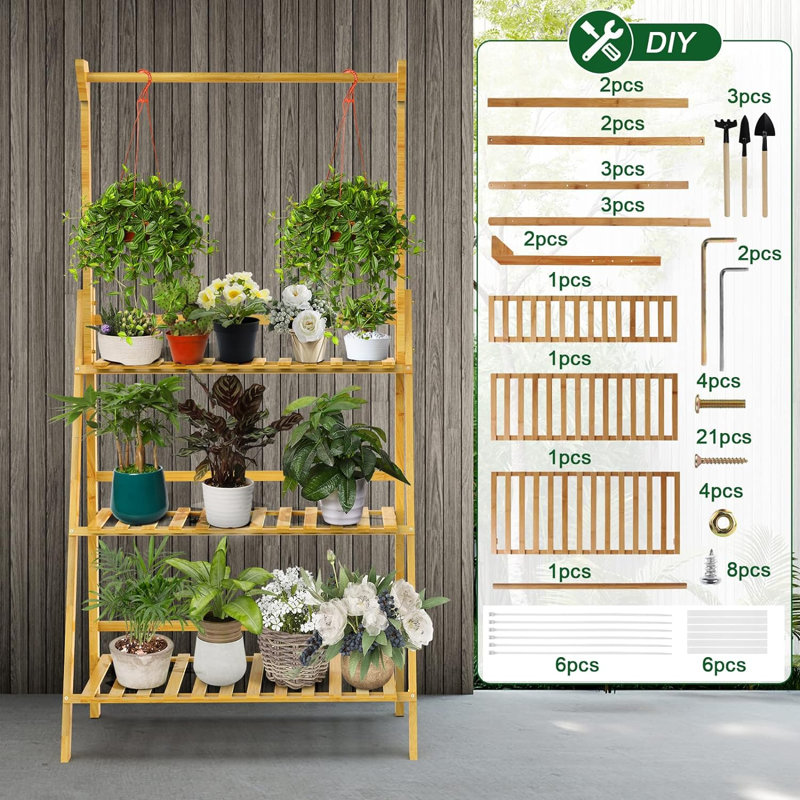 Solid Wood 3 Tier Plant Stand