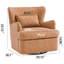 Chaise pivotante rembourrée en cuir synthétique-1867456547