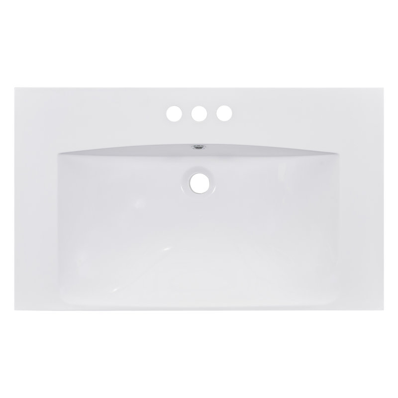 Plateau de meuble-lavabo moderne 30 pouces avec résine de qualité supérieure et 3 trous pour robinet Montague (seulement pour lavabo) Montague
