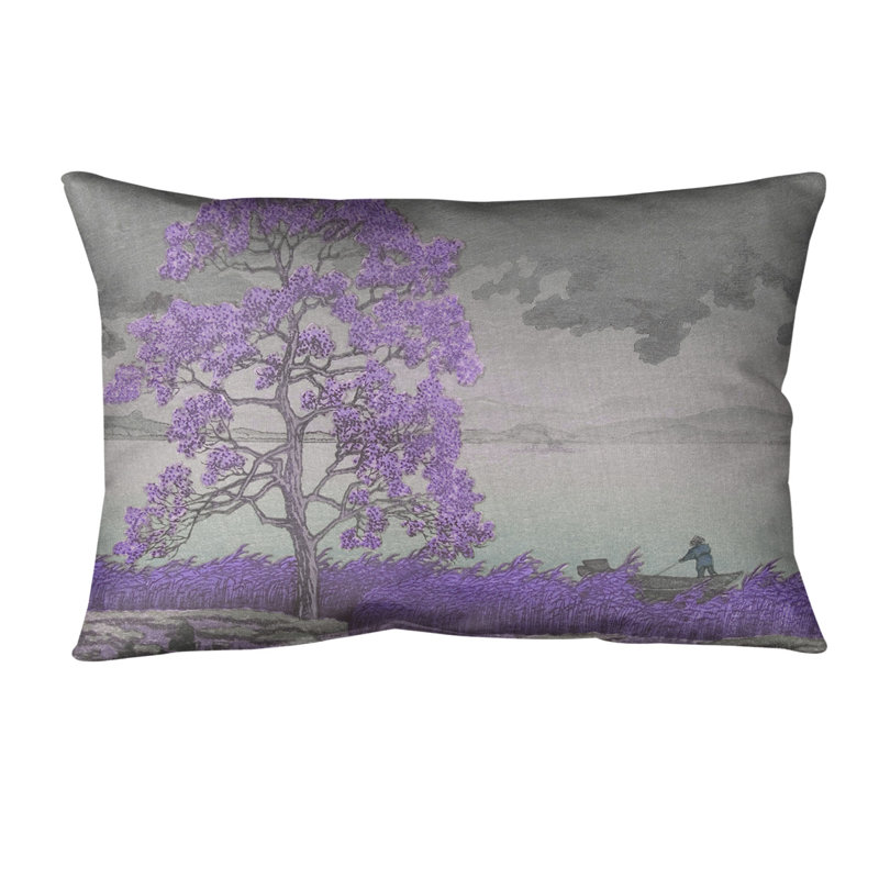 Coussin lombaire au-dessus de la pluie shore, 14 po x 10 po, Duvet synthétique, Mauve
