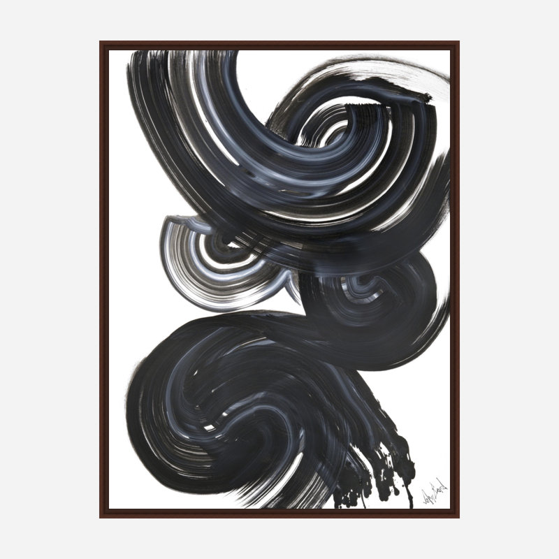 Current I On Giclee Canvas Hand Embellished Art, Brown Framed Canvas, 41.5" H x 31.5" W x 1.75" D