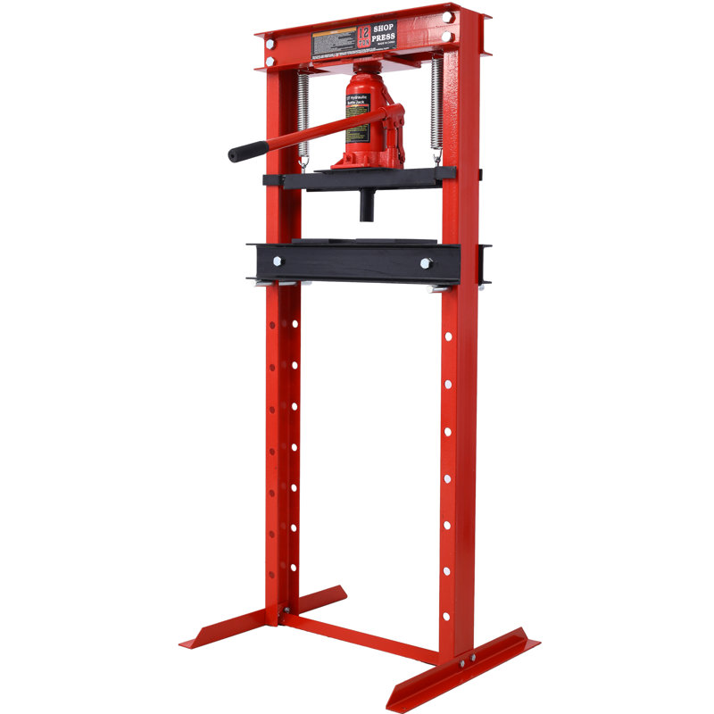 12 Ton Hydraulic Shop Press, Red