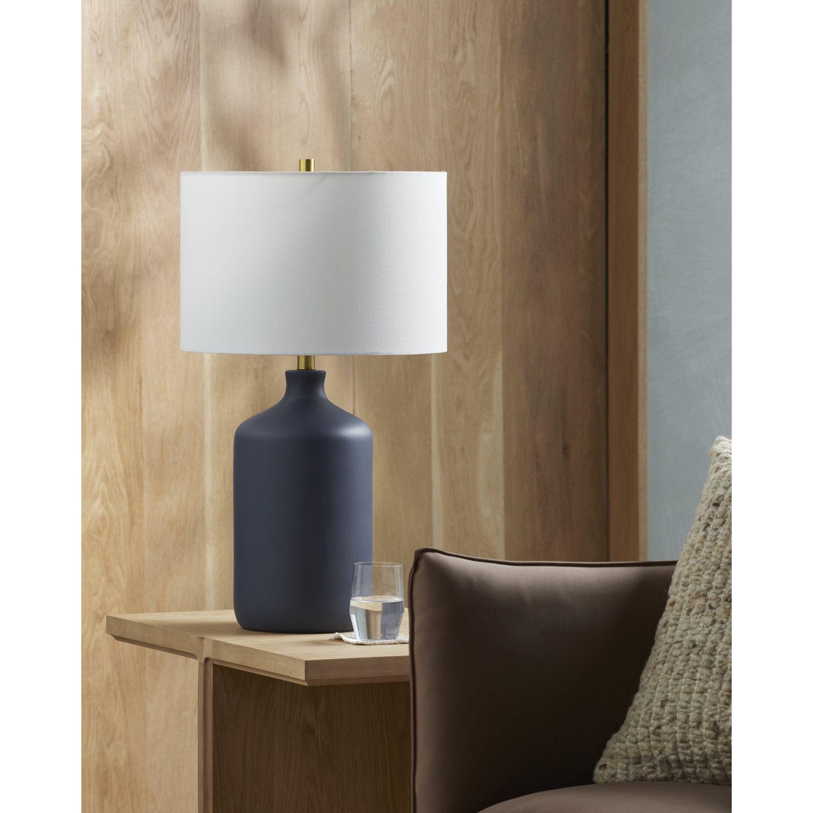 Ivor Ceramic Table Lamp, Navy