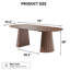 Table Ã  manger ovale moderne Ã  double pied central en bois, 79 po, avec piÃ¨tement en bois massif, pour 8 personnes-1113093886