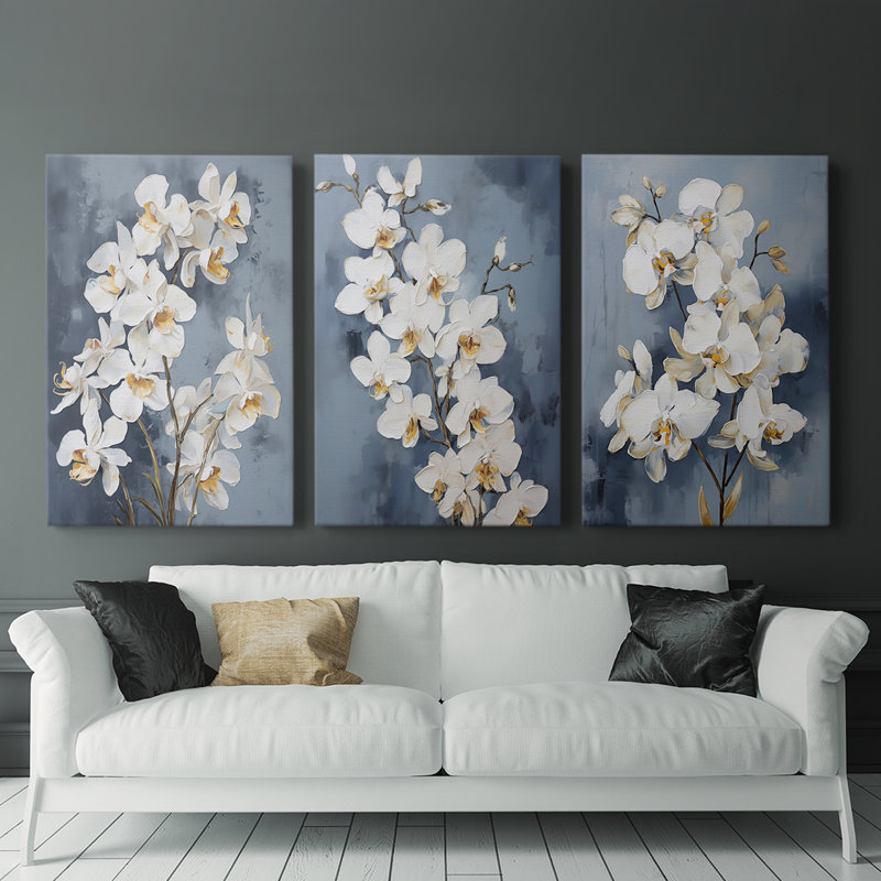 Floral Study  Series  LXII  -Premium Gallery Wrapped Canvas Set -Ready to Hang, 12" H x 8" W x 1.2165" D