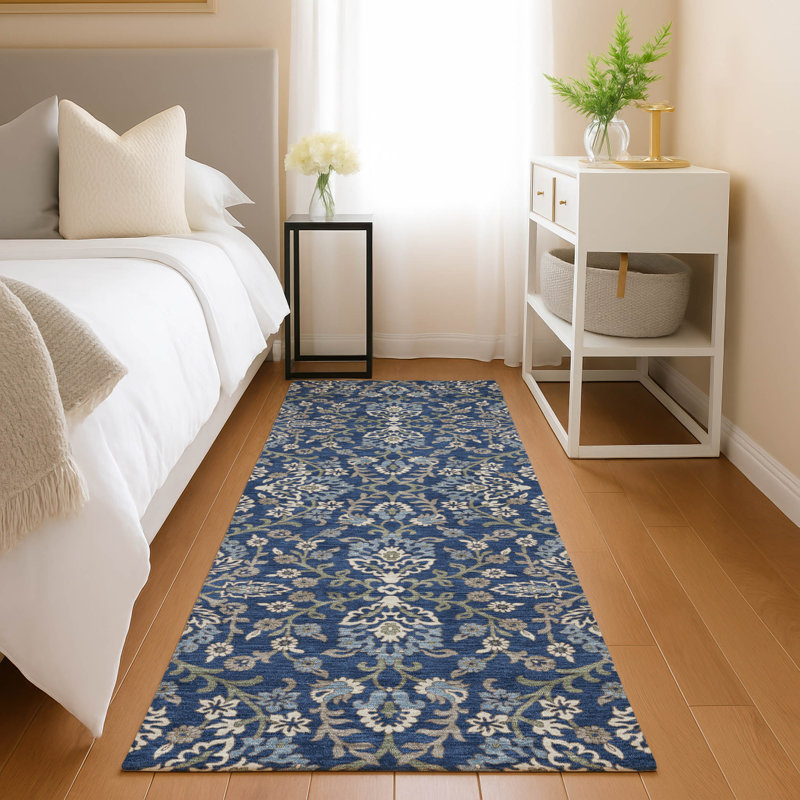 Machine Washable Indoor/Outdoor Chantille ACN2634 Global Rug, 2'3" x 7'6" Runner, Navy