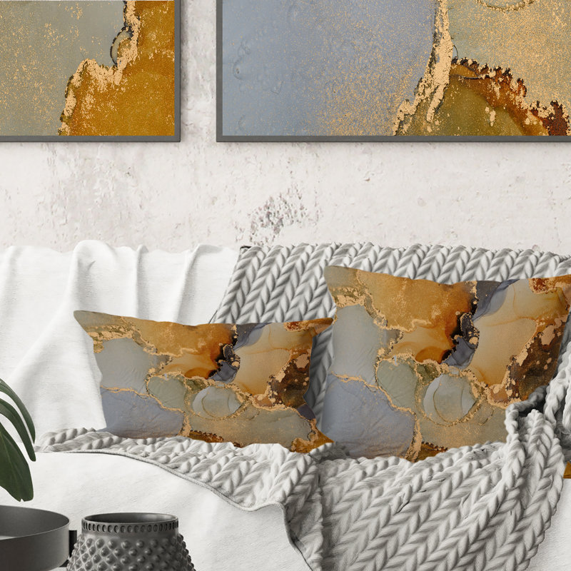Abstract Reversible Throw Pillow, 16" x 16"