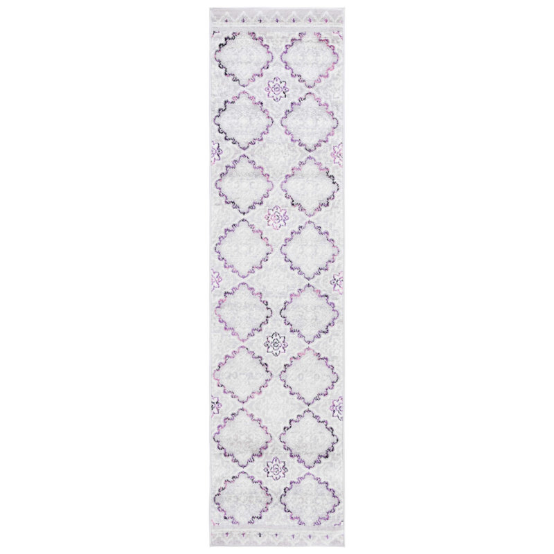 Tapis à motif géométrique Micheline, Tapis de couloir 2 pi x 8 pi