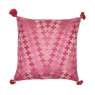 Pepi Embroidered Cotton Throw Pillow