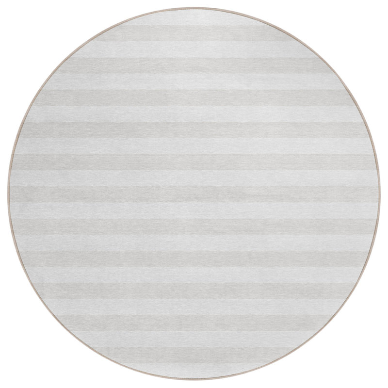 Tapis intérieur lavable rayé ivoire 8 pi x 8 pi