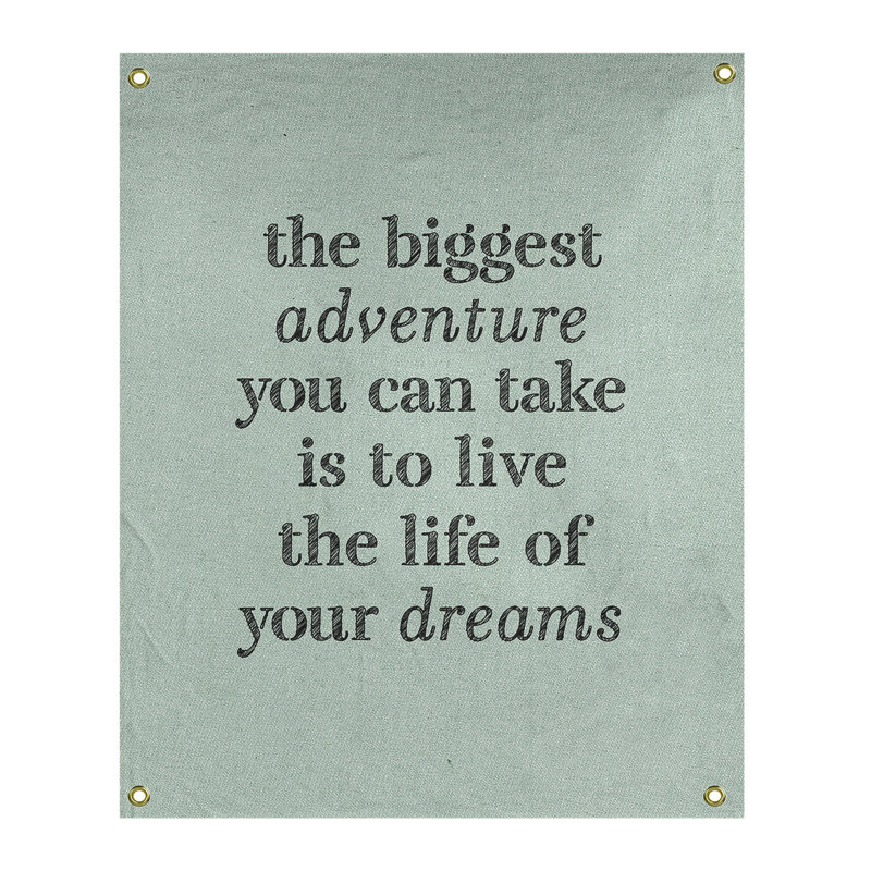 Tapisserie en polyester, le plus grand témoignage de citation adventure, H 59 pi x l 50 po, Vert / Noir