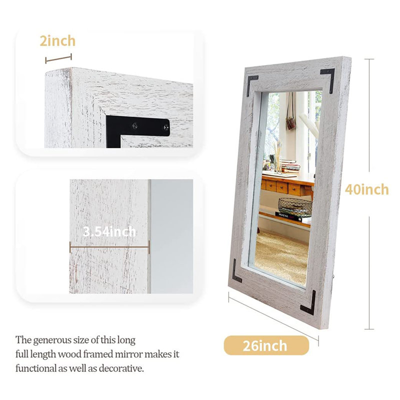 Miroir mural Forbell, Blanc, 40 po x 26 po