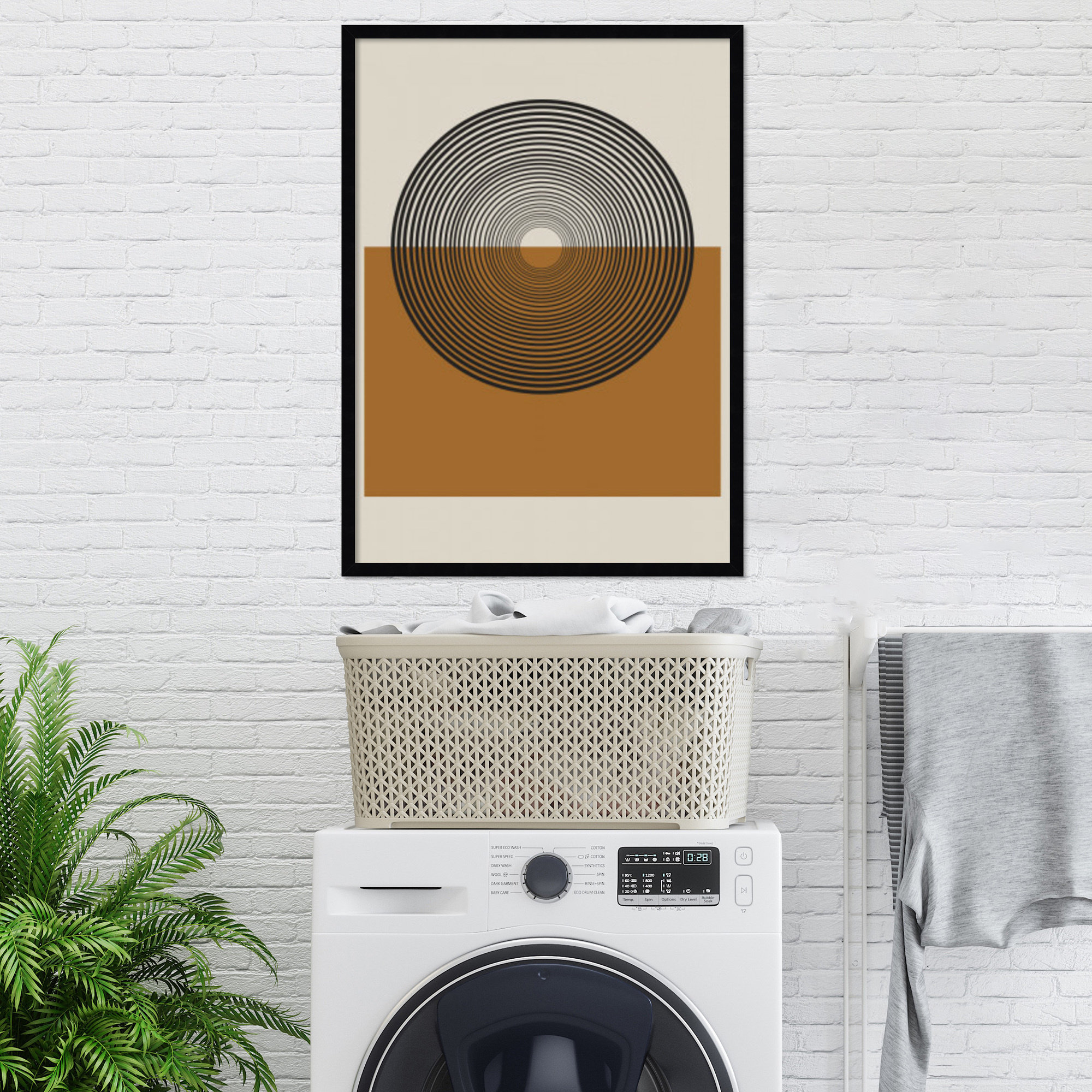 Retro Landscape by The Miuus Studio, Black, 33" H x 24" W x 1" D