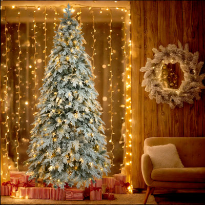 Arbre de Noël artificiel 7,5 pi avec 400 lumières DEL et 1 200 branches flexibles, décoration de Noël pour arbre de Noël, arbres décoratifs créatifs, décorations de Noël pour arbre de Noël