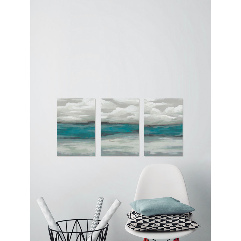 « clouds over the marshal triptyque », ensemble de 3 reproductions sur toiles, H 60 po x l 40 po x L 1,5 po