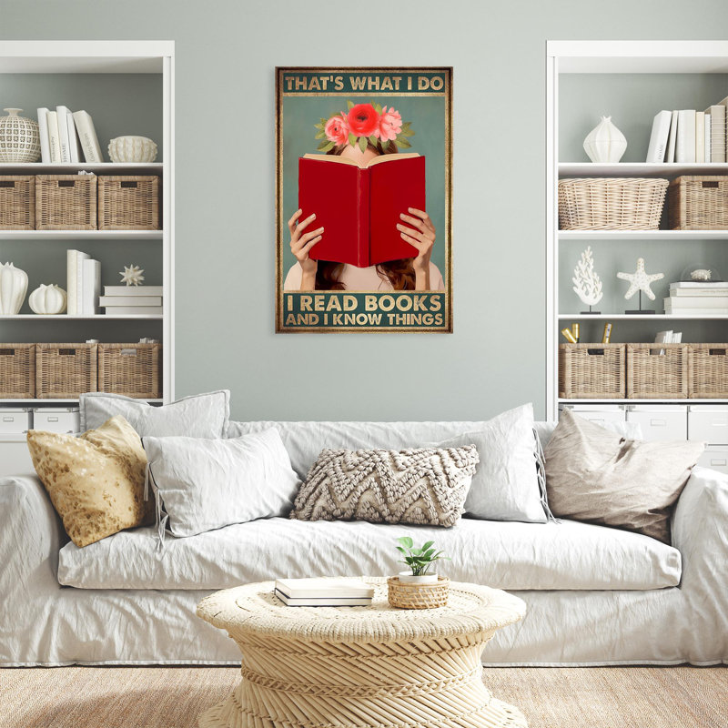 Impression sur toile, «I Read Books And I Know Things 2», H 36 po x l 24 po x P 1,25 po