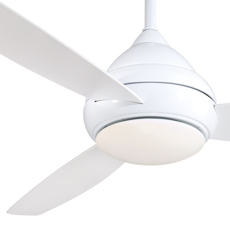 58" Concept I Wet 3 - Blade Outdoor LED Propeller Ceiling Fan with Wall Control and Light Kit Included, White