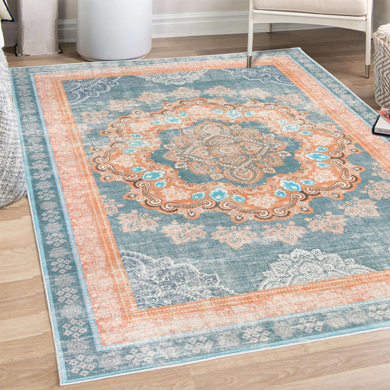 Tapis décoratif long en fibres de polyester haute densité Monelle, Rectangle 4 pi x 5 pi 5 po