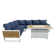 Ensemble de canapé modulaire d'extérieur en aluminium 5 pièces avec coussins et foyer